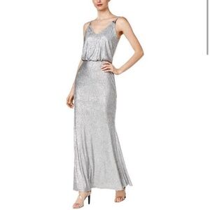 Calvin Klein Metallic Maxi Gown Dress Size 4